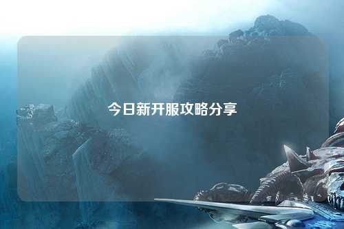 今日新開服攻略分享