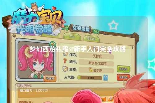 夢(mèng)幻西游私服SF新手入門(mén)完全攻略