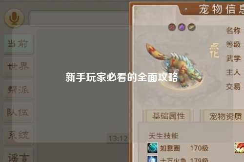 新手玩家必看的全面攻略